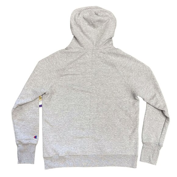 Champions S Grey Pullover Hoodie Kangaroo Pocket Athletic Sweatshirt Spellout - Picture 12 of 13